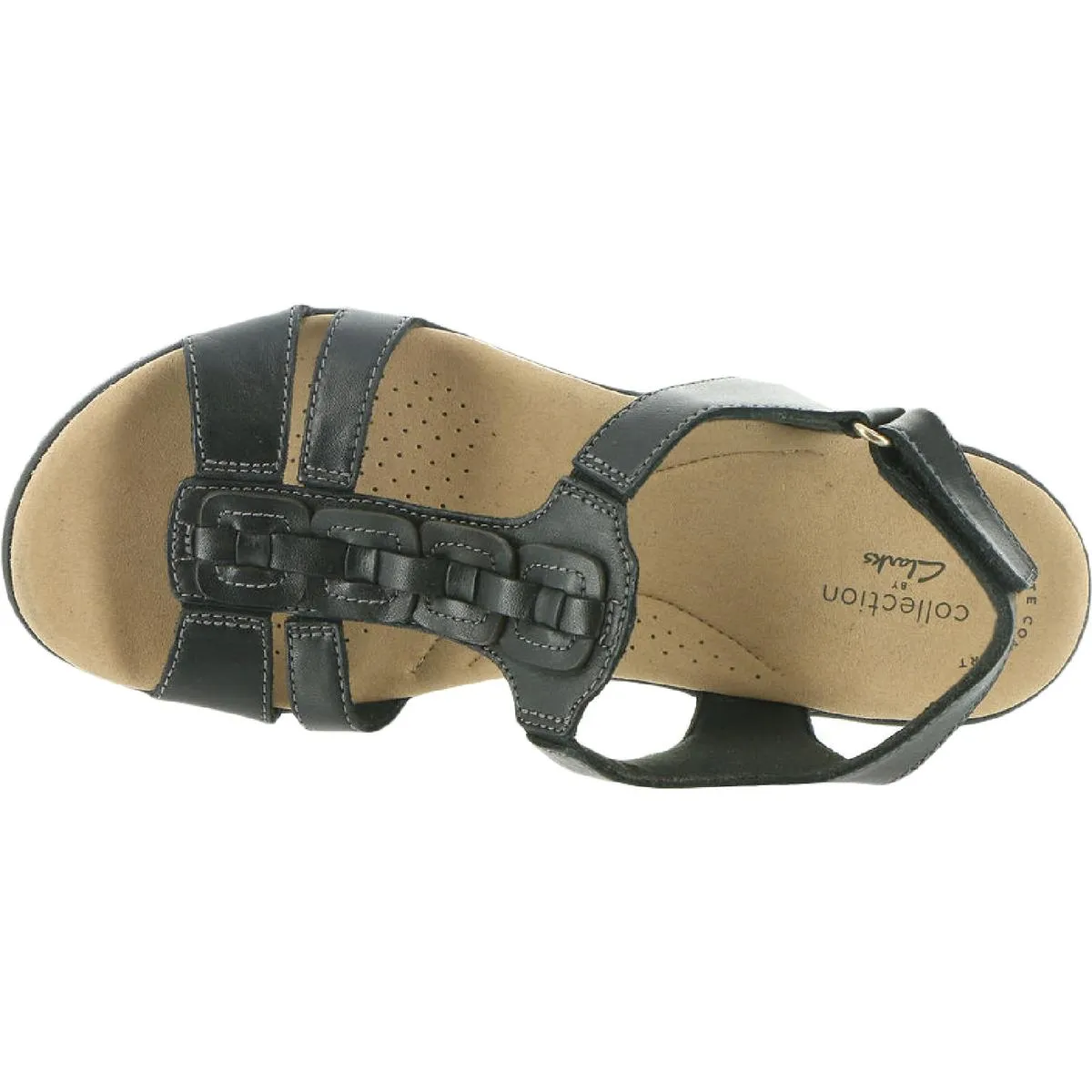Laurieann Kay Womens Faux Leather Cut-Out Flat Sandals