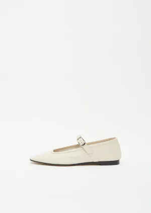 Leather Ballet Mary Jane  Ecru