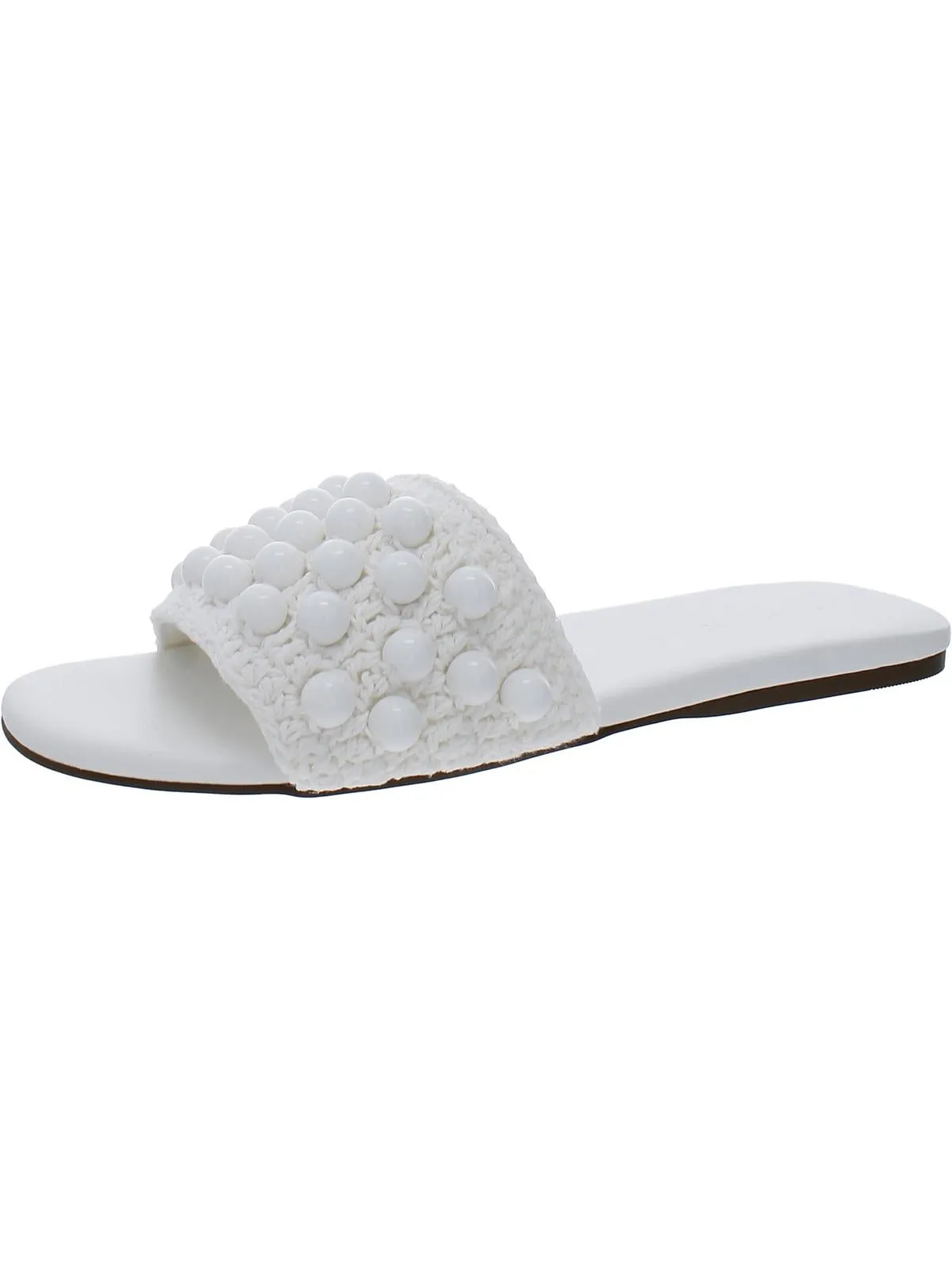 LeeLee Womens Woven Embellished Slide Sandals