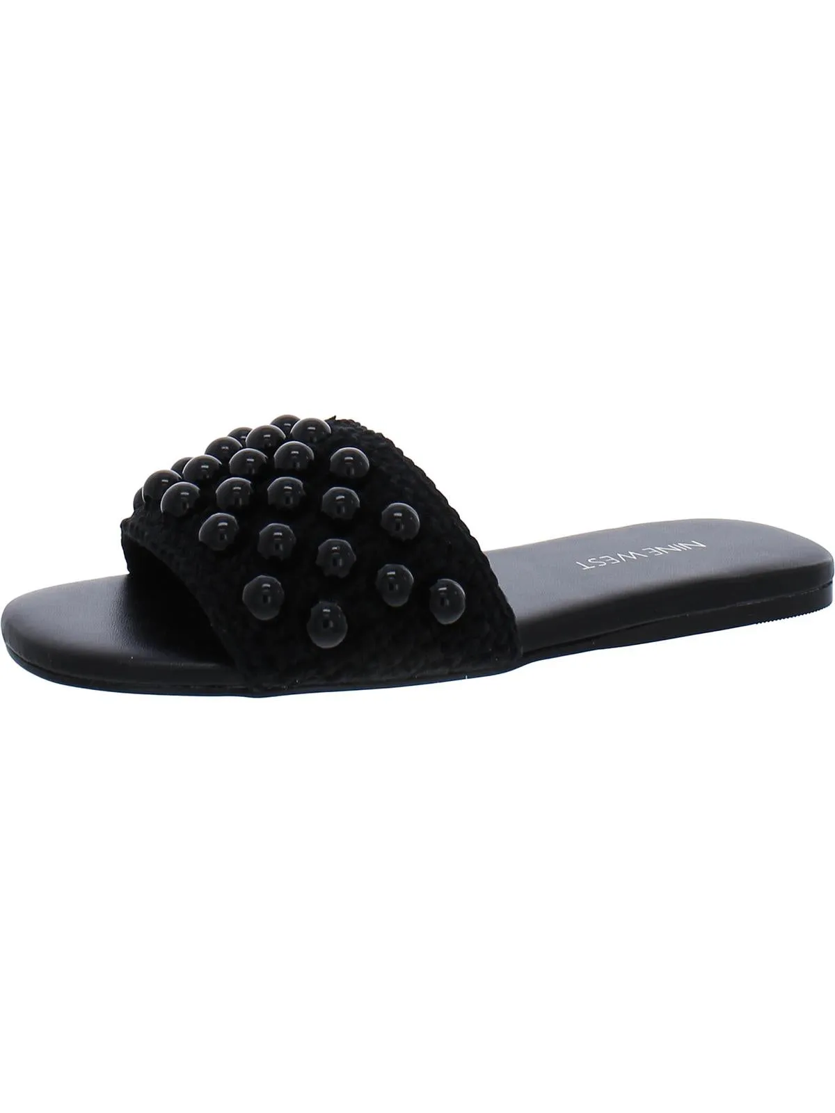LeeLee Womens Woven Embellished Slide Sandals