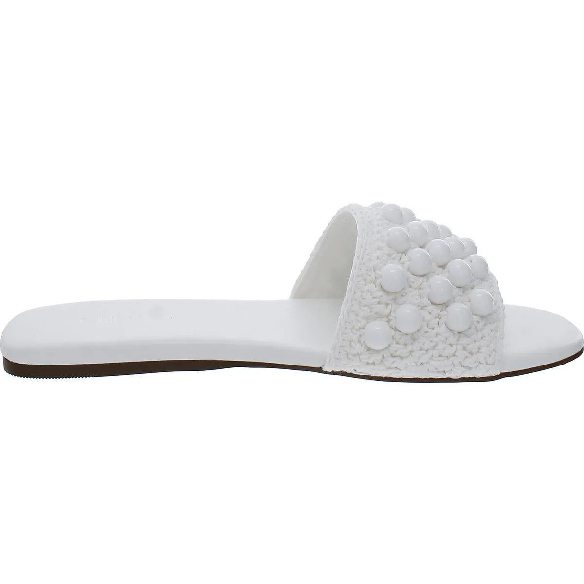 LeeLee Womens Woven Embellished Slide Sandals