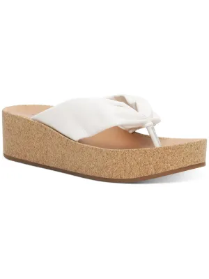 Lellina  Womens Leather Flatform Platform Sandals