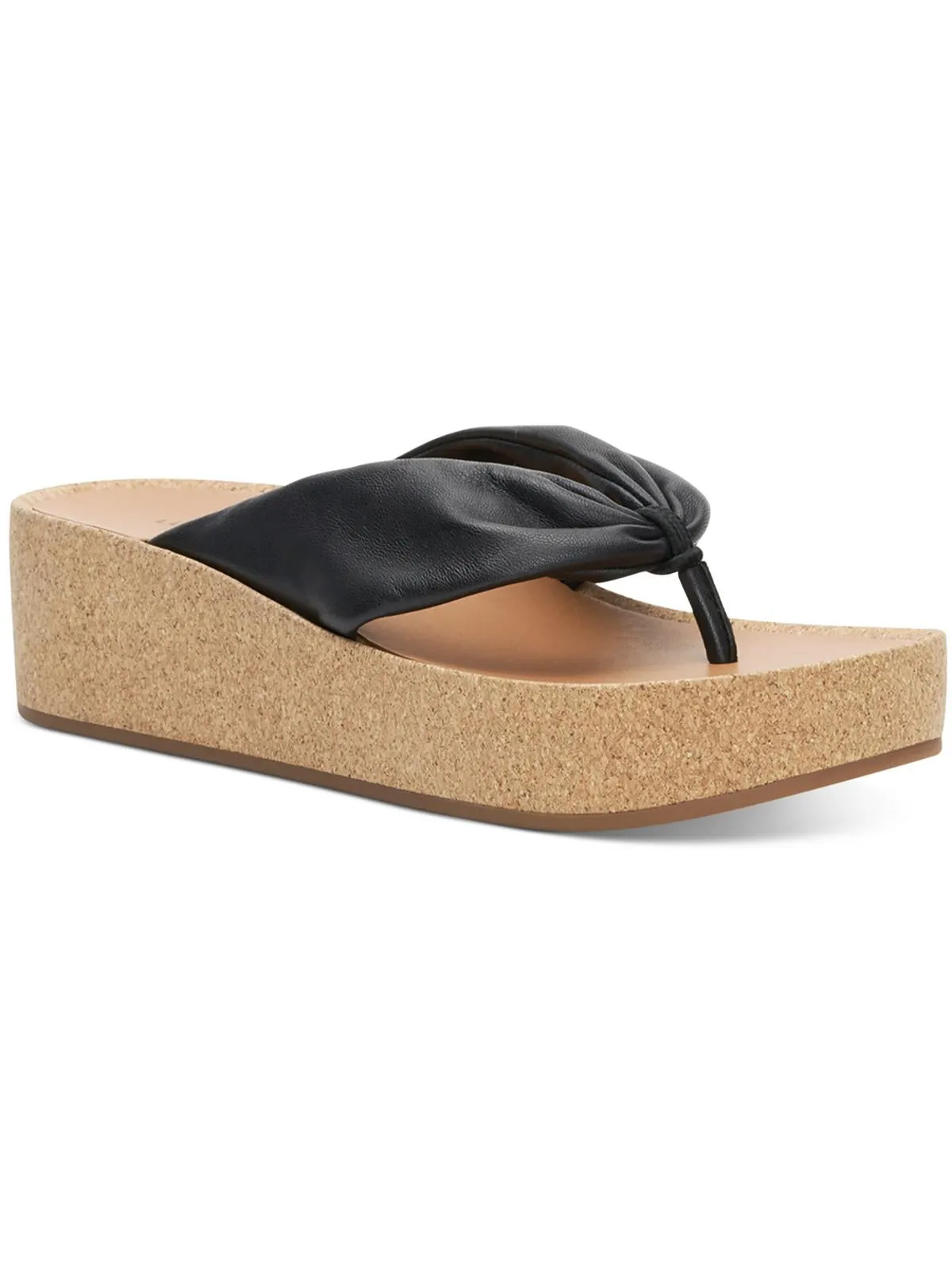 Lellina  Womens Leather Flatform Platform Sandals