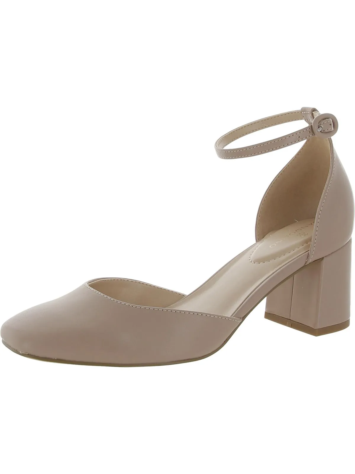 Letsadd 3 Womens Faux Leather Ankle Strap Block Heels