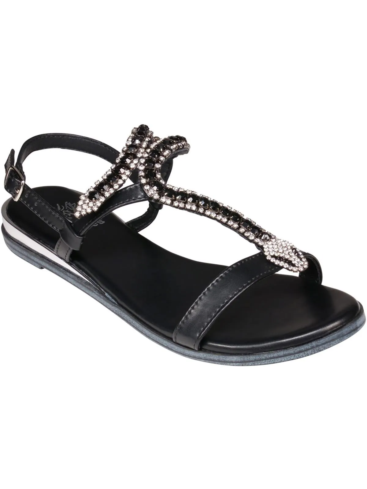 LIDIA Womens Faux Leather Open Toe Slingback Sandals
