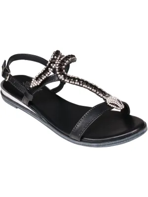 LIDIA Womens Faux Leather Open Toe Slingback Sandals