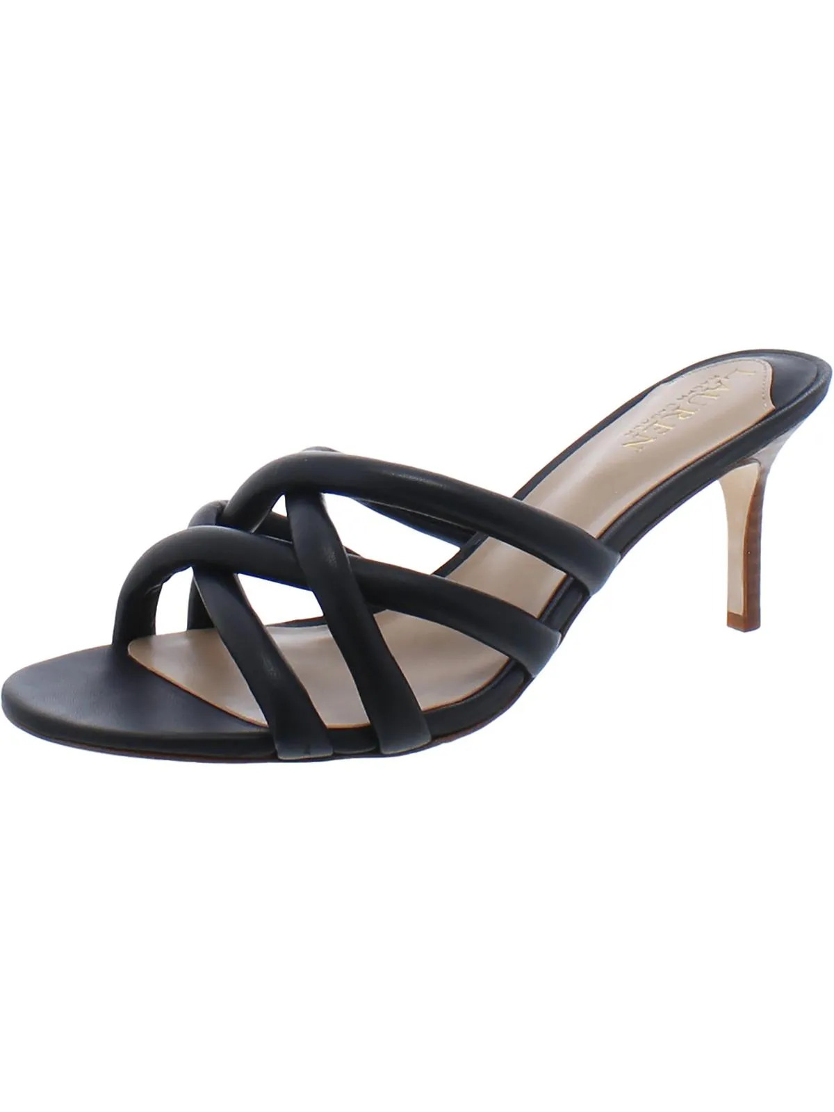 Liliana Womens Leather Slip-On Heels
