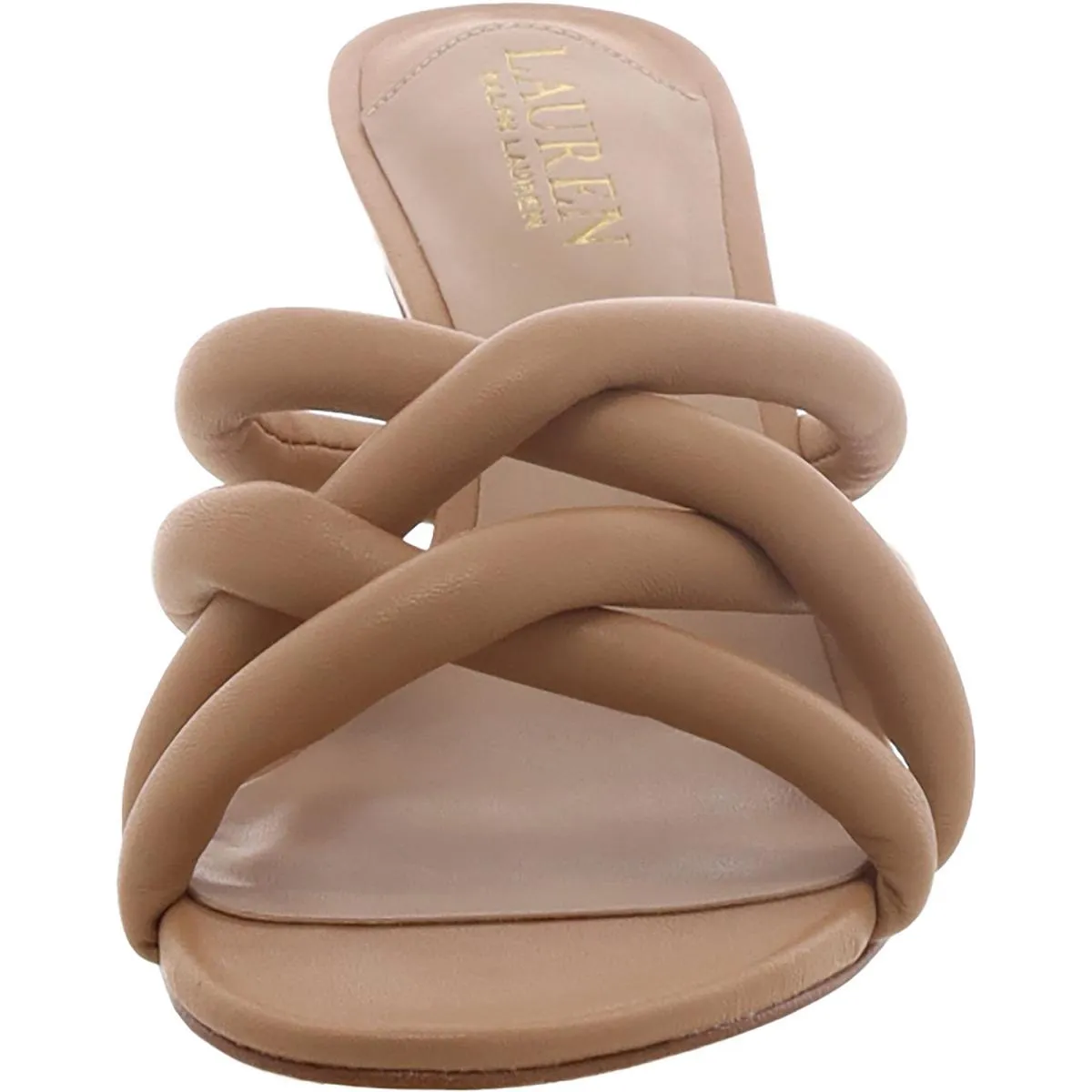 Liliana Womens Leather Slip-On Heels