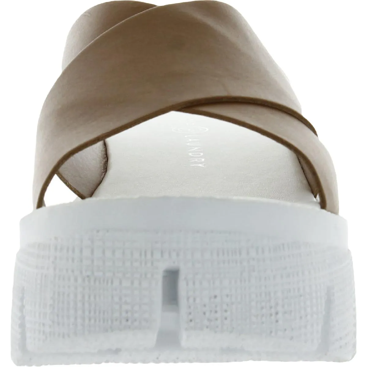 Lock Down Womens Leather Slip On Platform Sandals
