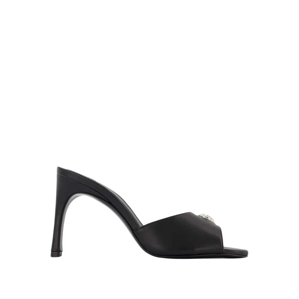 Logo Mules - Black - Leather