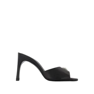 Logo Mules - Black - Leather