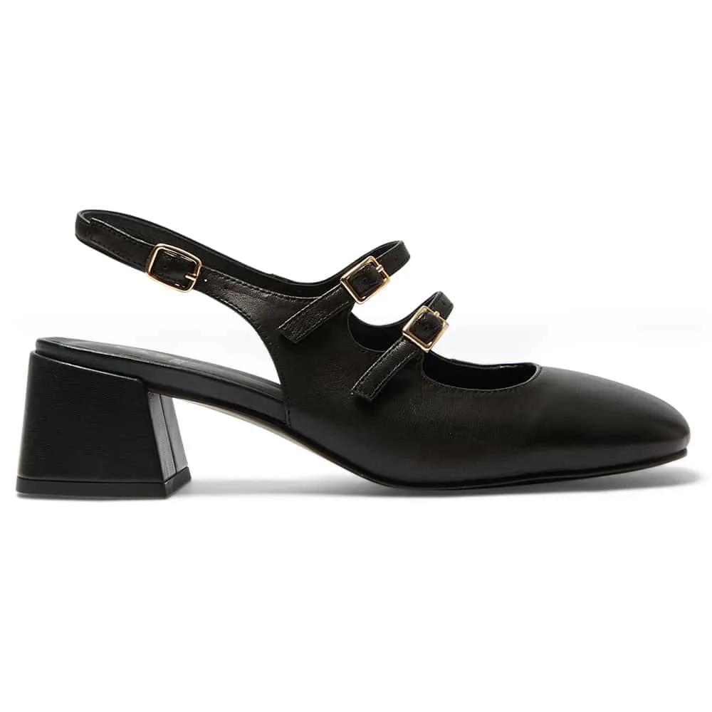 Louisa Heel in Black Leather