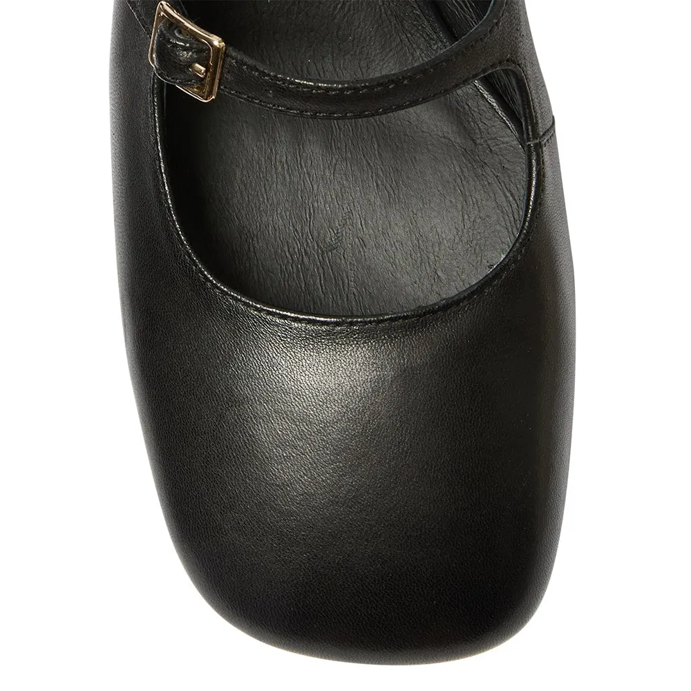 Louisa Heel in Black Leather