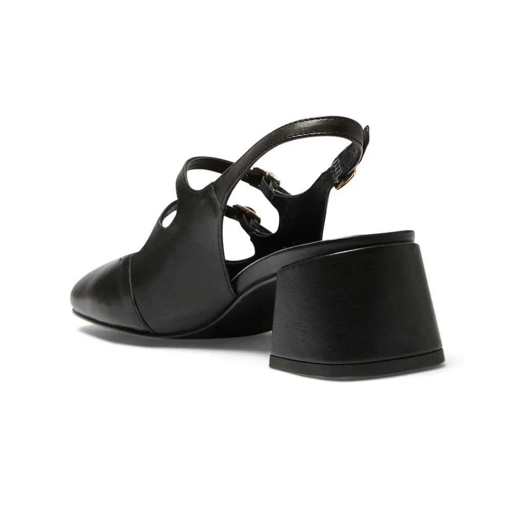 Louisa Heel in Black Leather