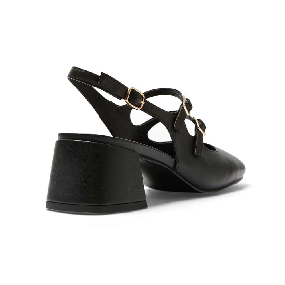 Louisa Heel in Black Leather