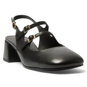 Louisa Heel in Black Leather