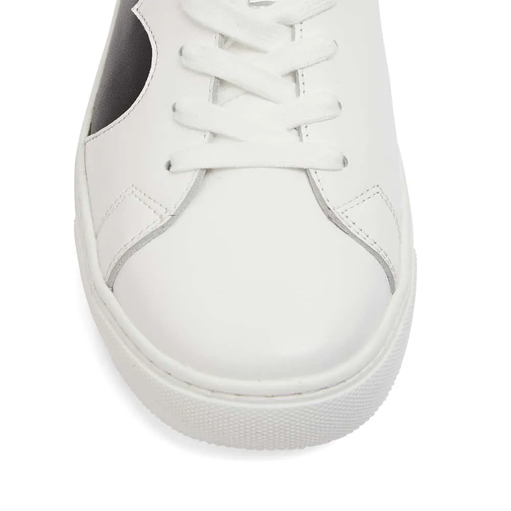 Love Sneaker in White And Black Leather