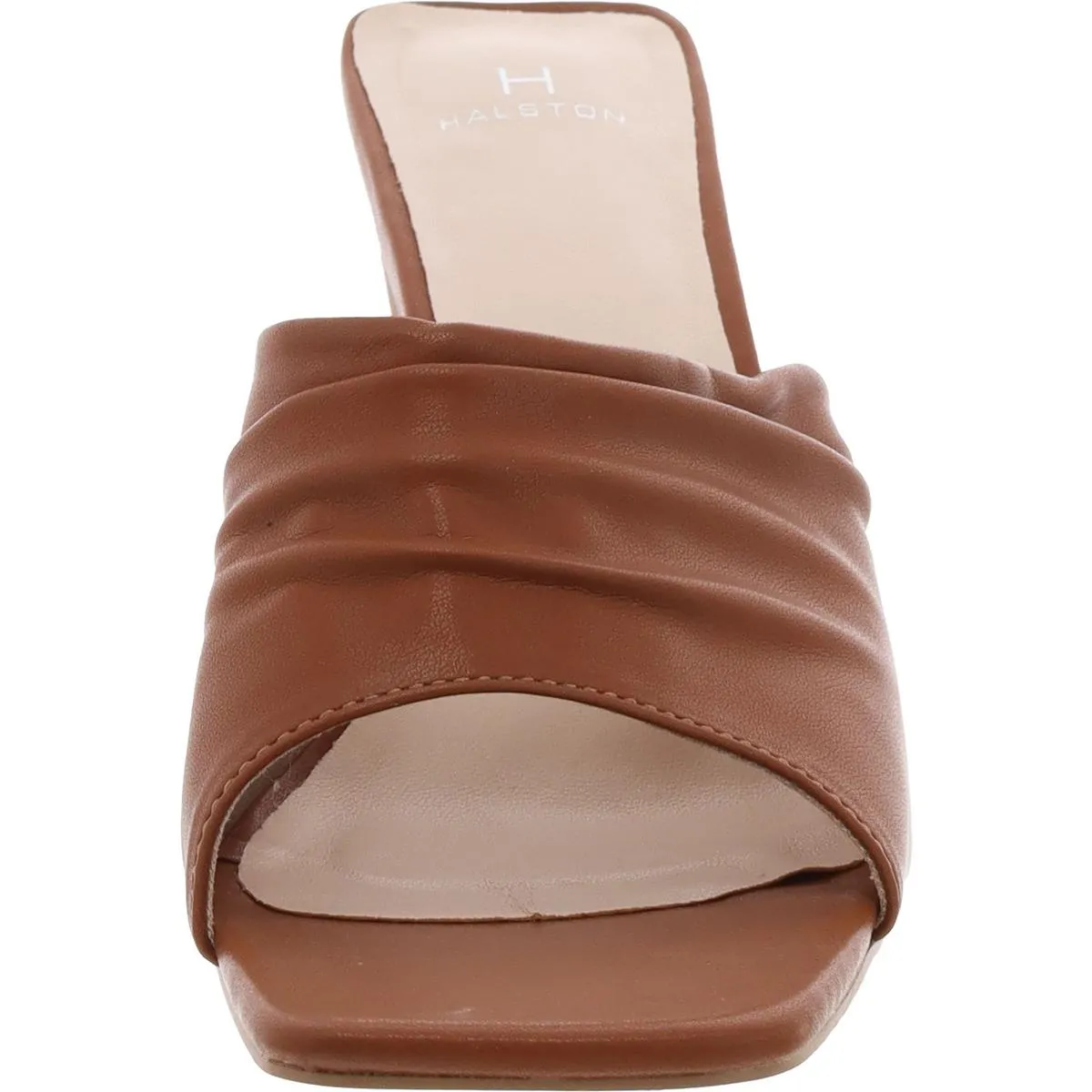 Luanda Womens Leather Square Toe Slide Sandals