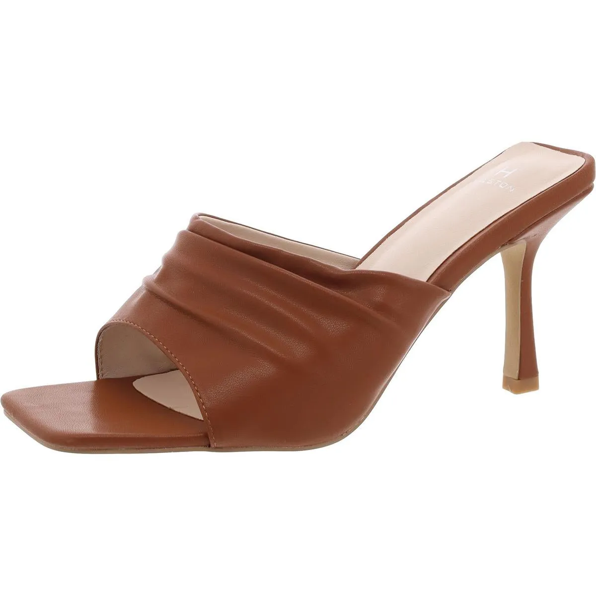 Luanda Womens Leather Square Toe Slide Sandals