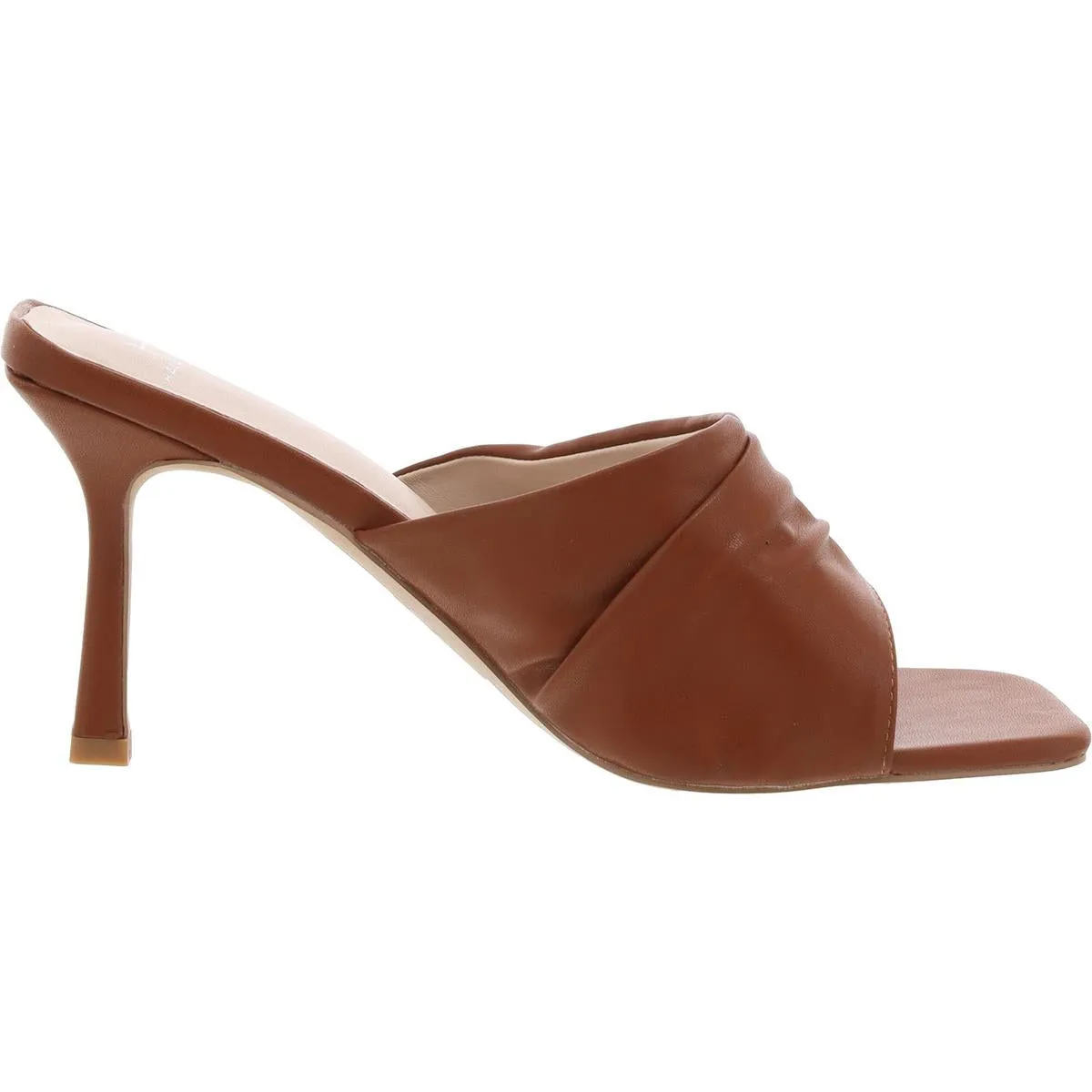 Luanda Womens Leather Square Toe Slide Sandals