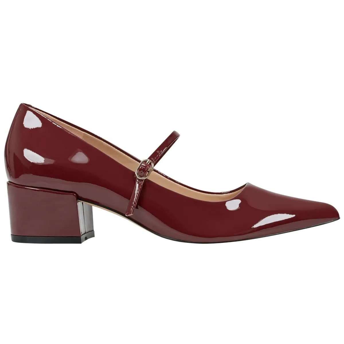 LUCCIE Womens Block Heel Manmade Mary Jane Heels