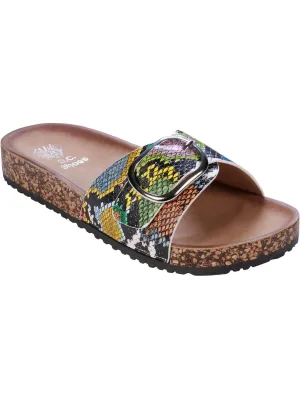 Luna Womens Faux Leather Slide Sandals