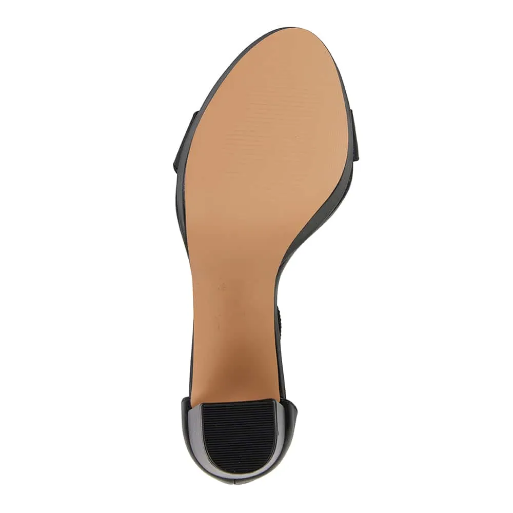 Lush Heel in Black Leather