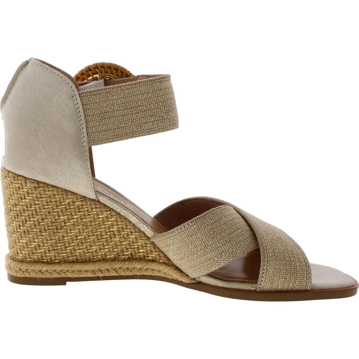 lYRAH Knit Ankle Strap Wedge Sandals
