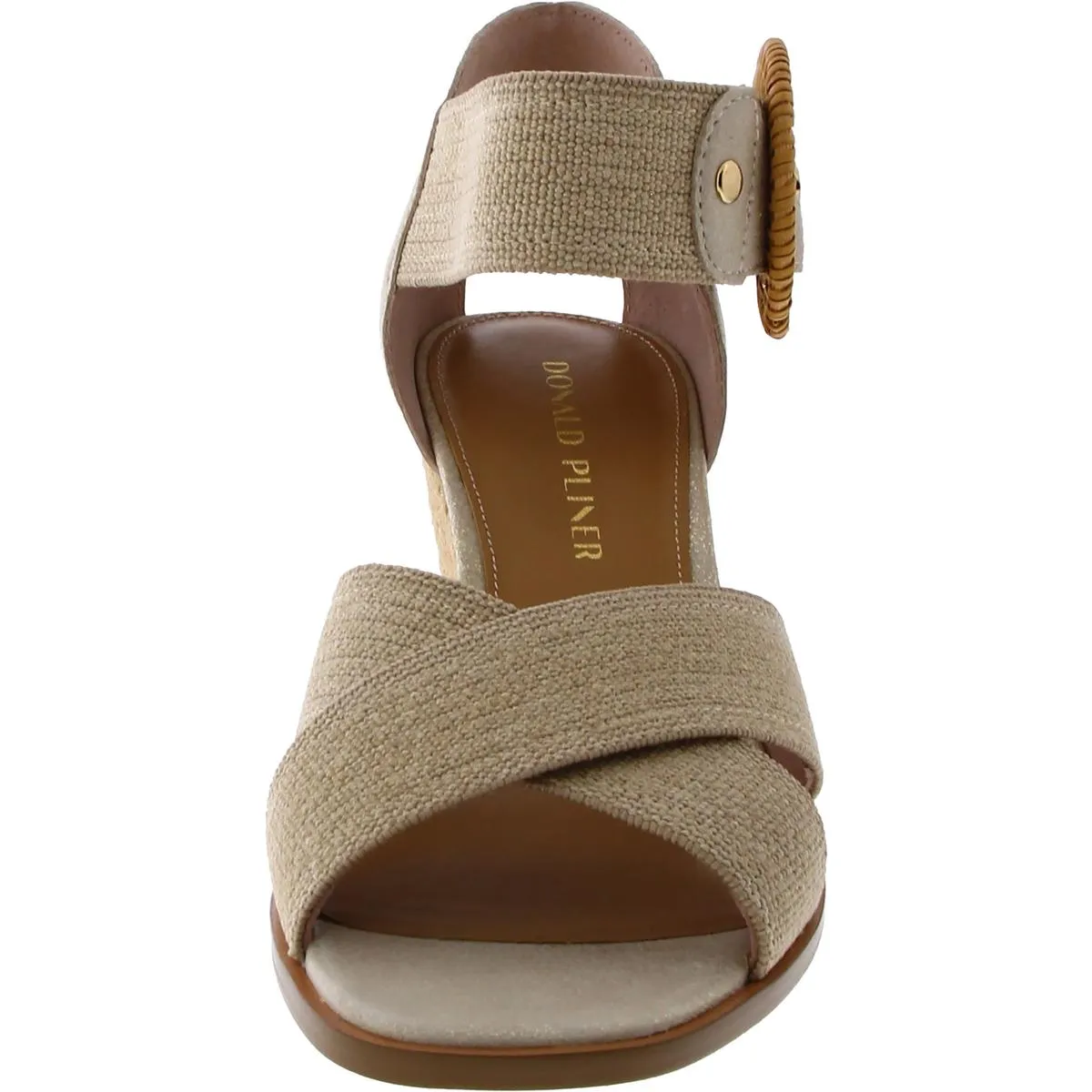 lYRAH Knit Ankle Strap Wedge Sandals