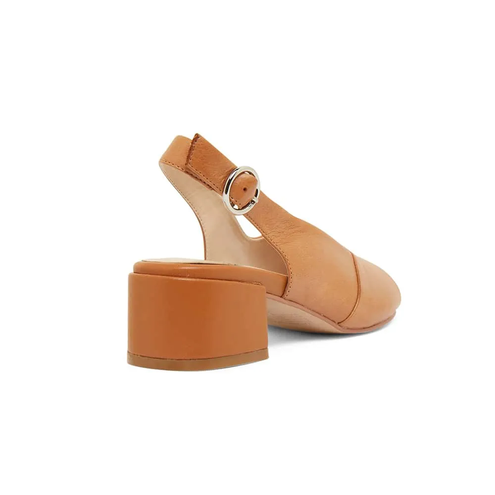 Macy Heel in Tan Leather