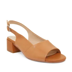 Macy Heel in Tan Leather