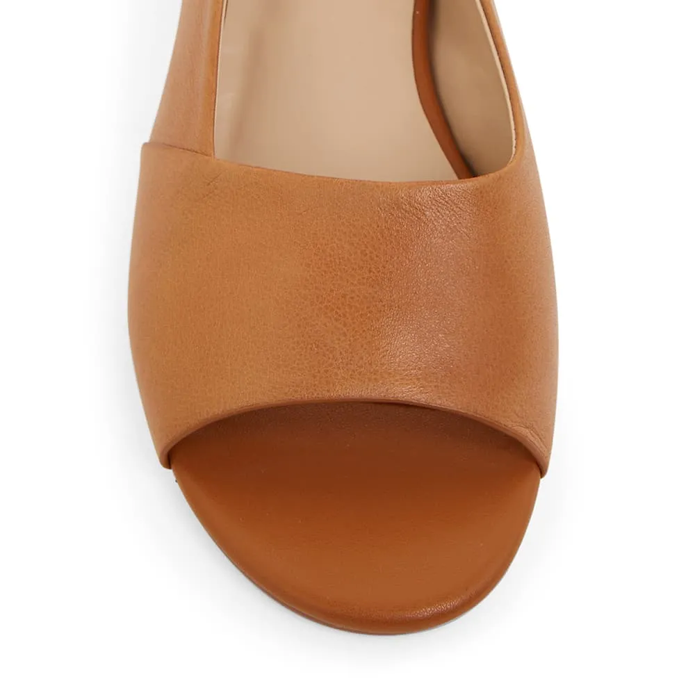 Macy Heel in Tan Leather