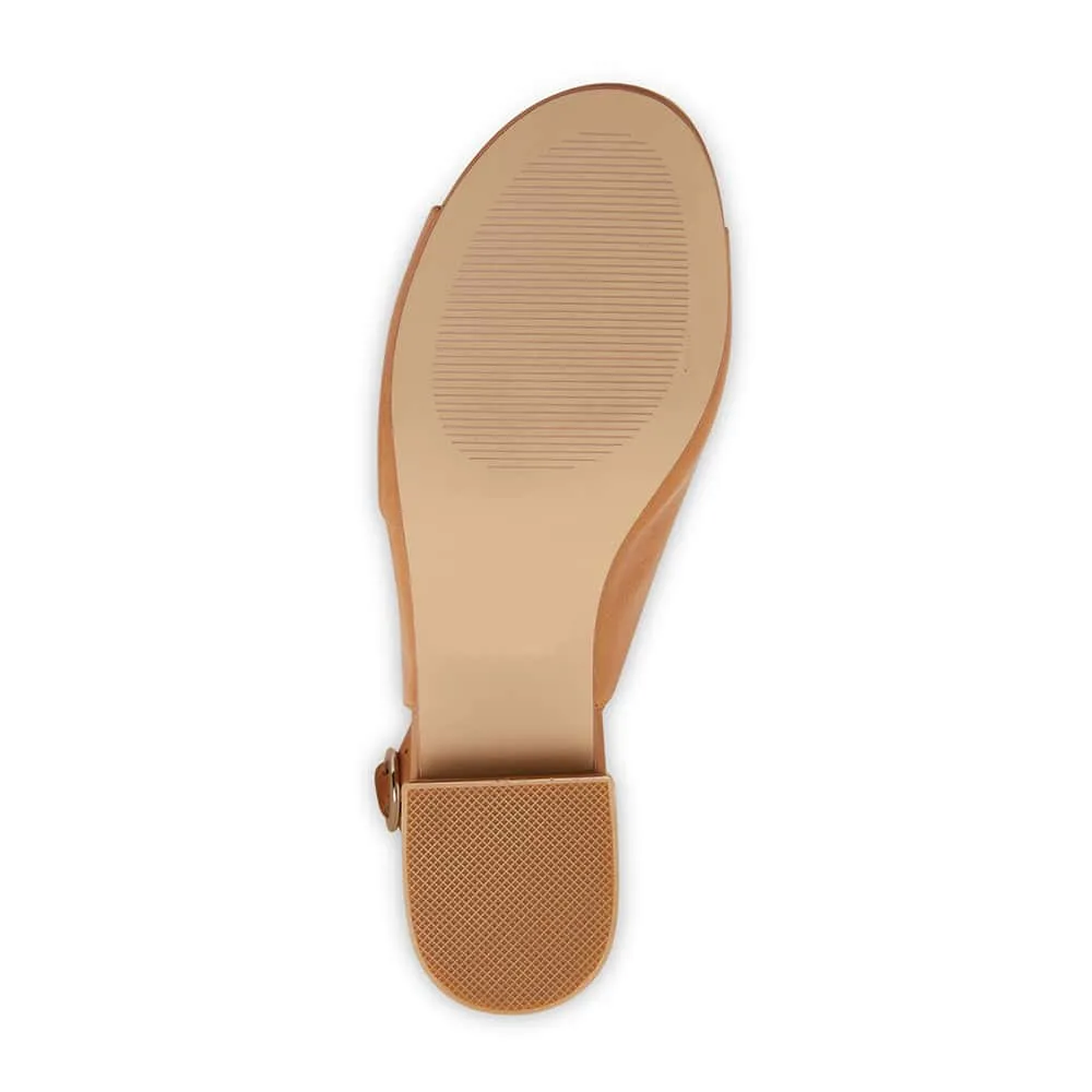 Macy Heel in Tan Leather