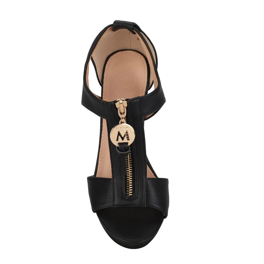 Maddie Women's Comfortable Platform Sandal Shoes with Zipper