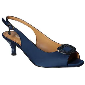Madeleina Womens Satin Open Toe Slingback Heels