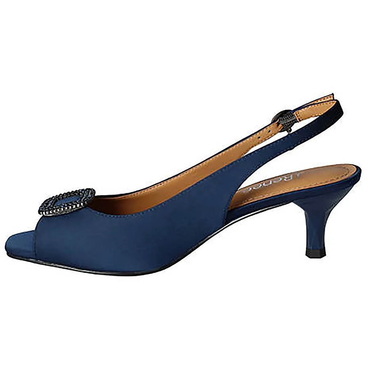 Madeleina Womens Satin Open Toe Slingback Heels