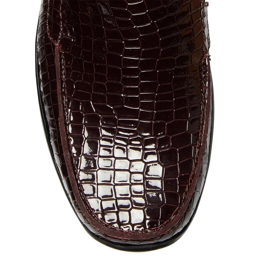 Maestro Loafer in Wine Patent Croc Croc