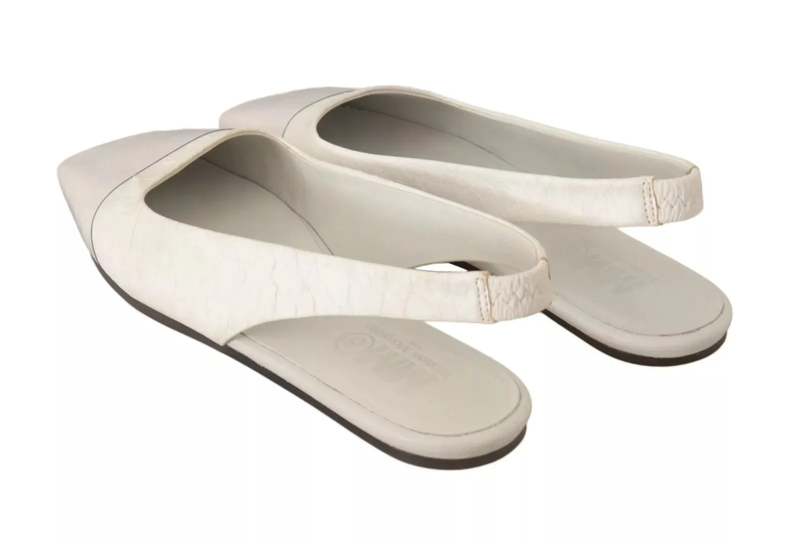 Maison Margiela Leather Slingback Slip On Flats Women's Shoes (Pre-Owned)