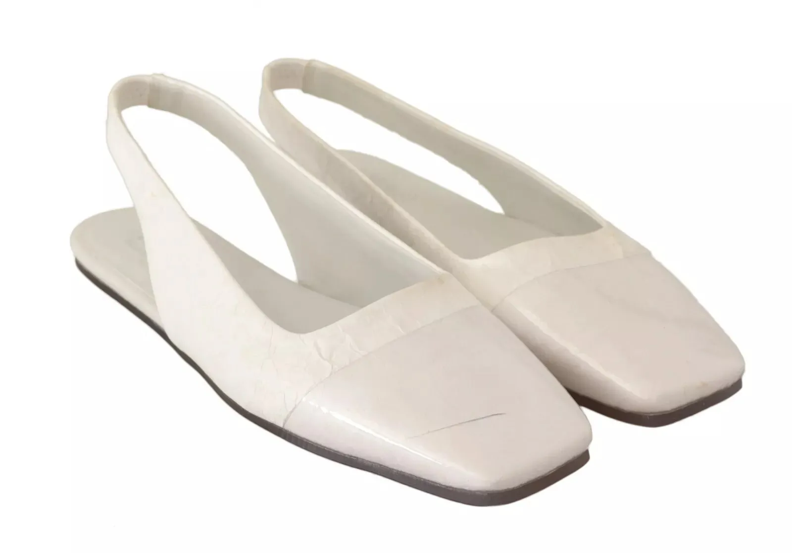 Maison Margiela Leather Slingback Slip On Flats Women's Shoes (Pre-Owned)