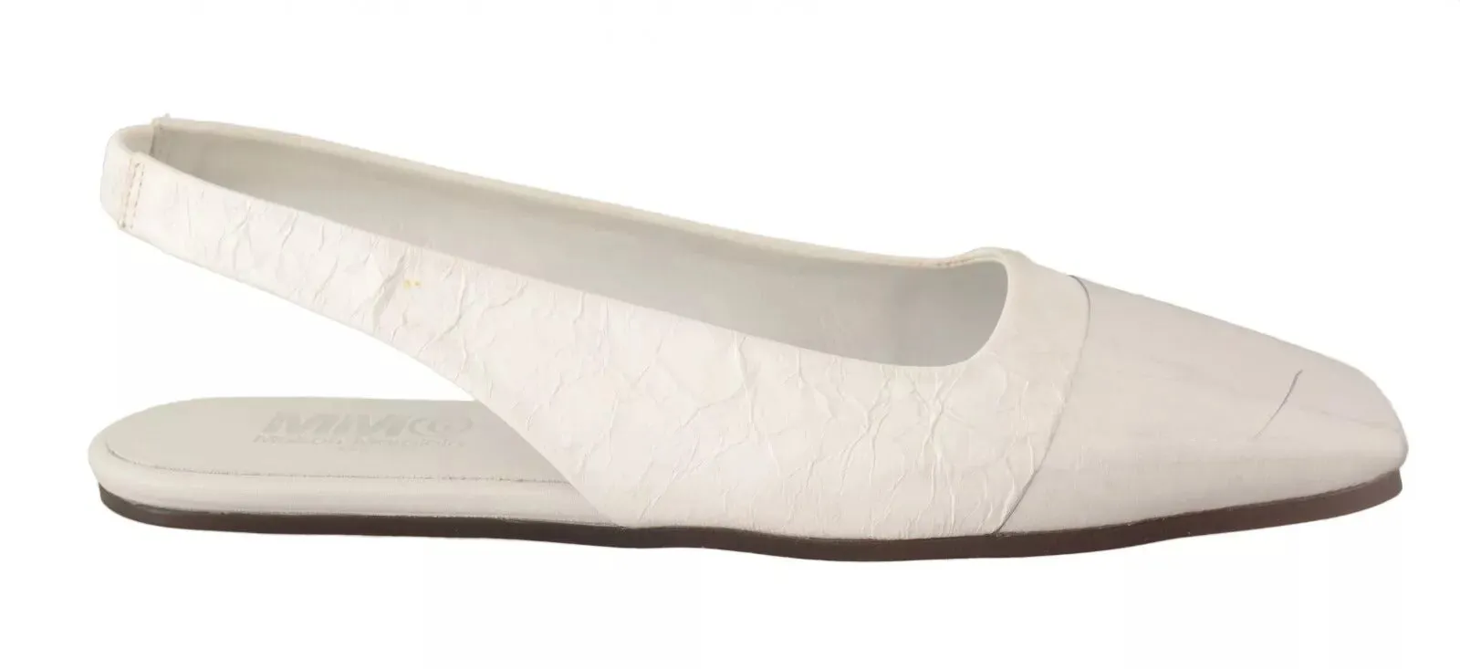 Maison Margiela Leather Slingback Slip On Flats Women's Shoes (Pre-Owned)