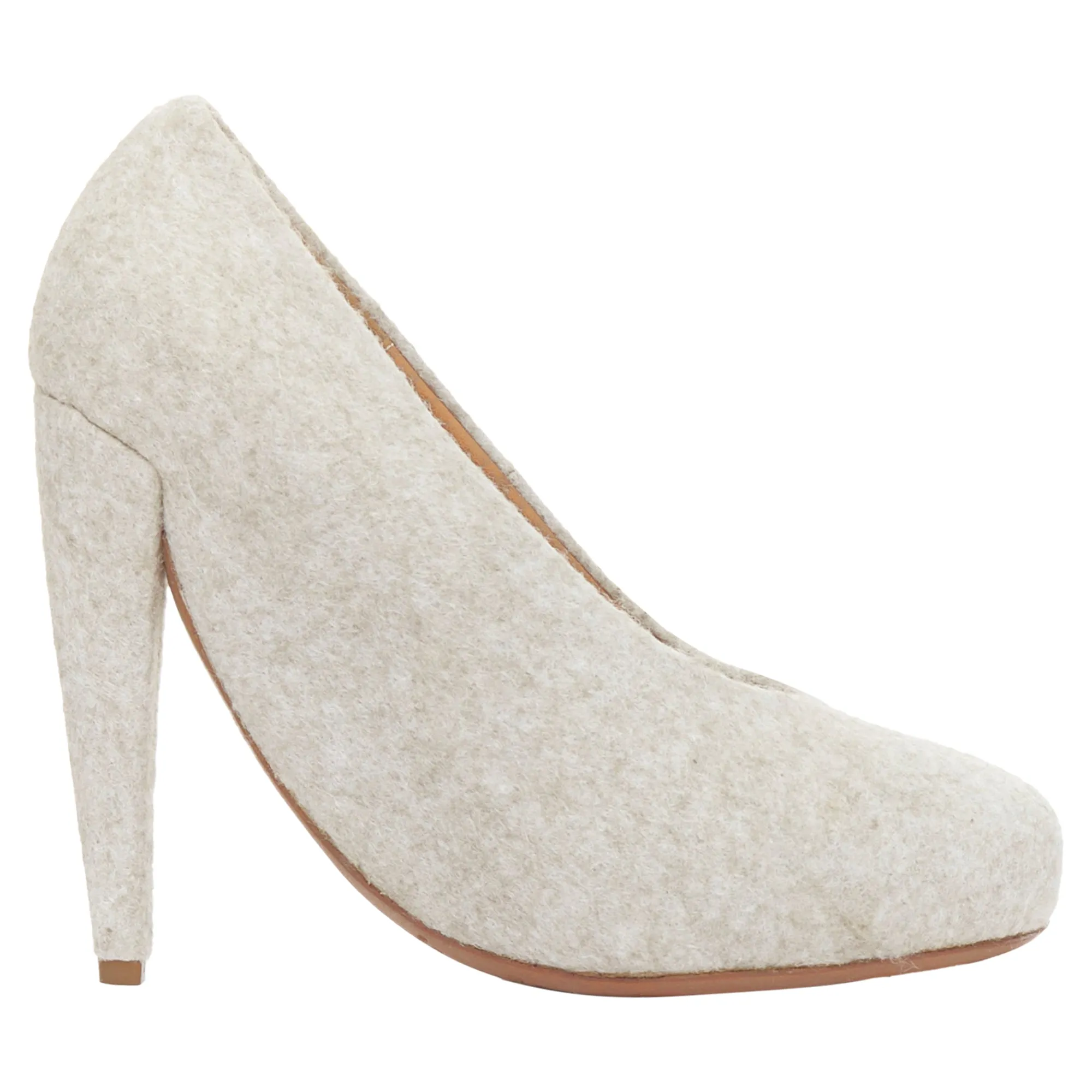 Maison Margiela Wool Felt Convex Sole High Heel Pumps