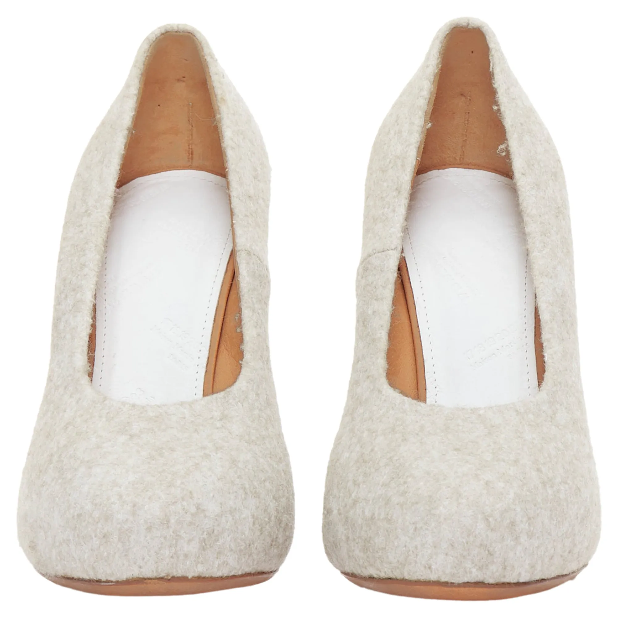 Maison Margiela Wool Felt Convex Sole High Heel Pumps
