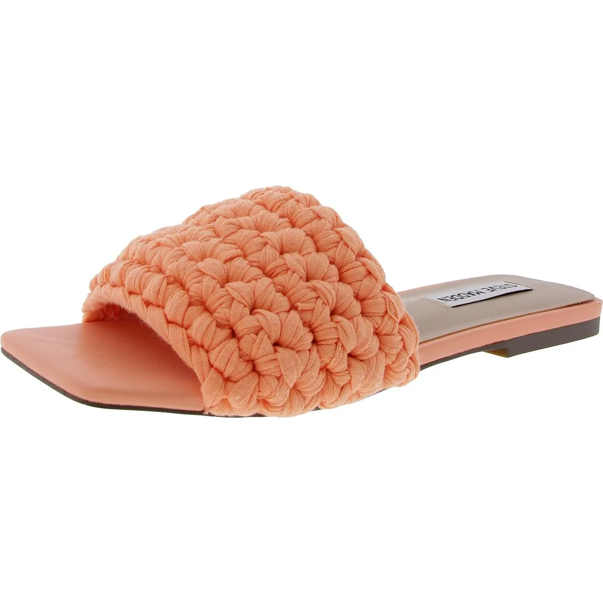 Maldeve Womens Knotted Square Toe Slide Sandals