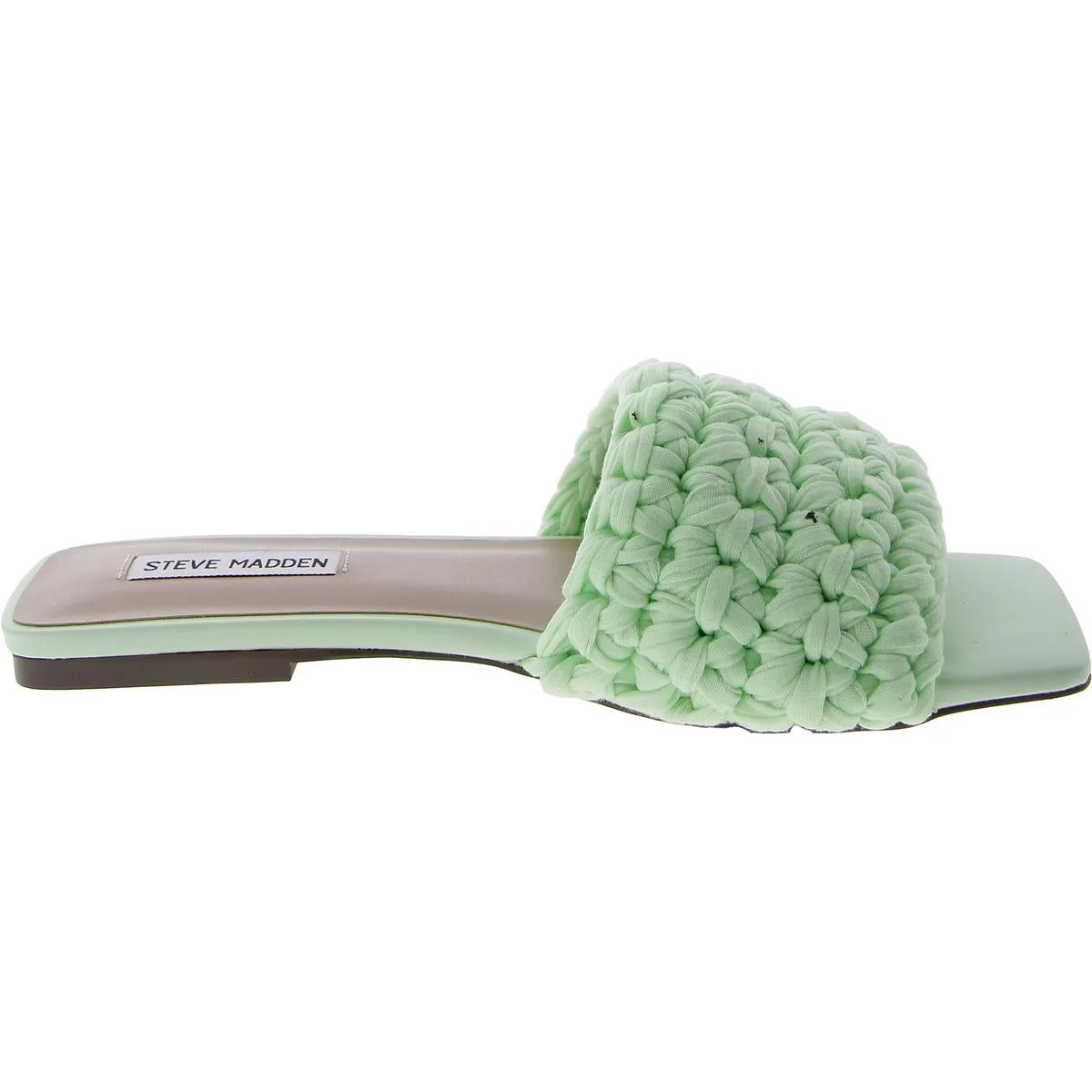 Maldeve Womens Knotted Square Toe Slide Sandals