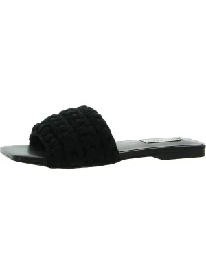 Maldeve Womens Knotted Square Toe Slide Sandals