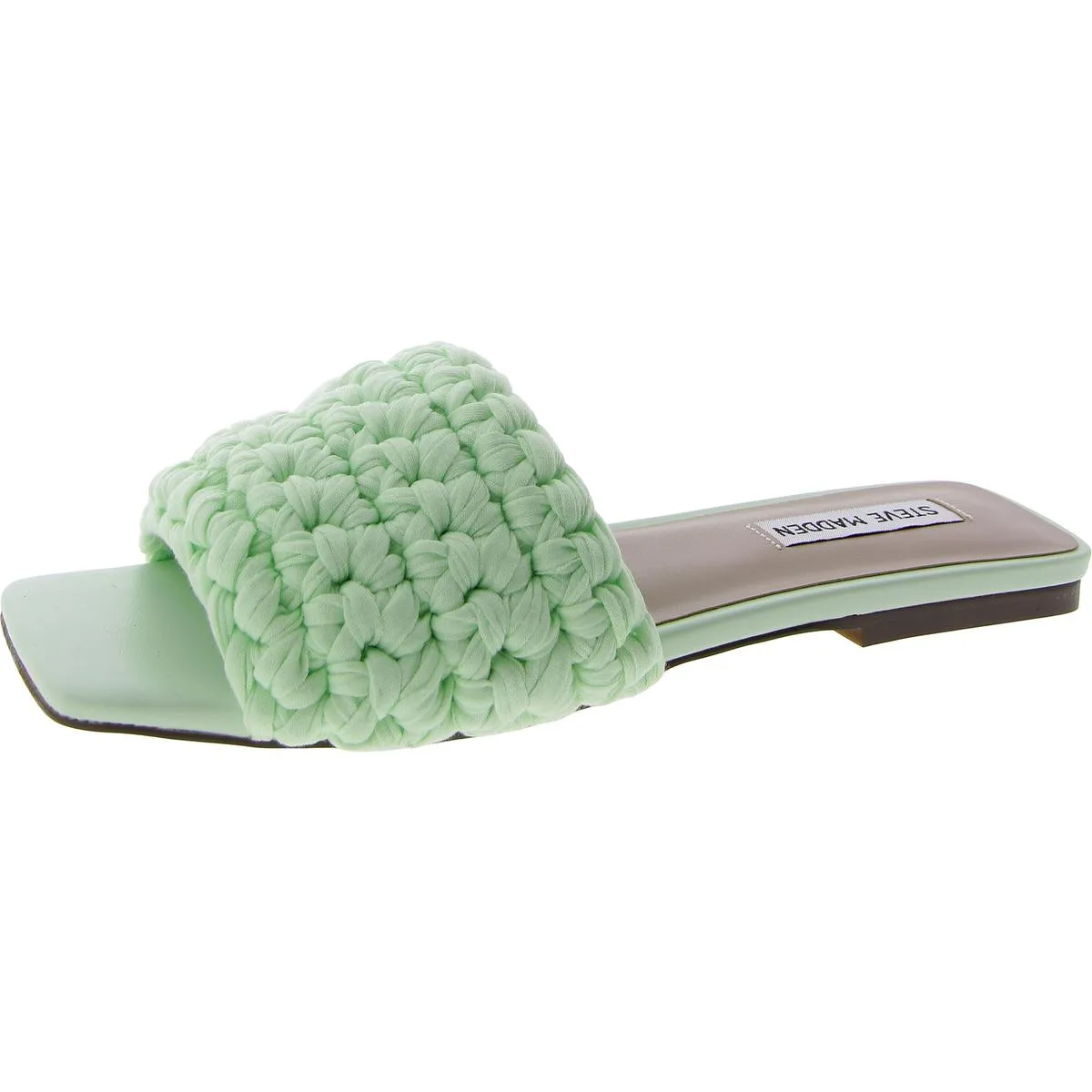 Maldeve Womens Knotted Square Toe Slide Sandals