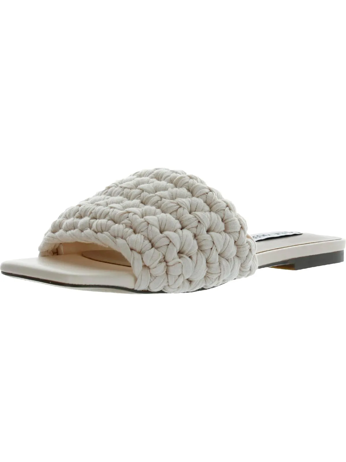 Maldeve Womens Knotted Square Toe Slide Sandals