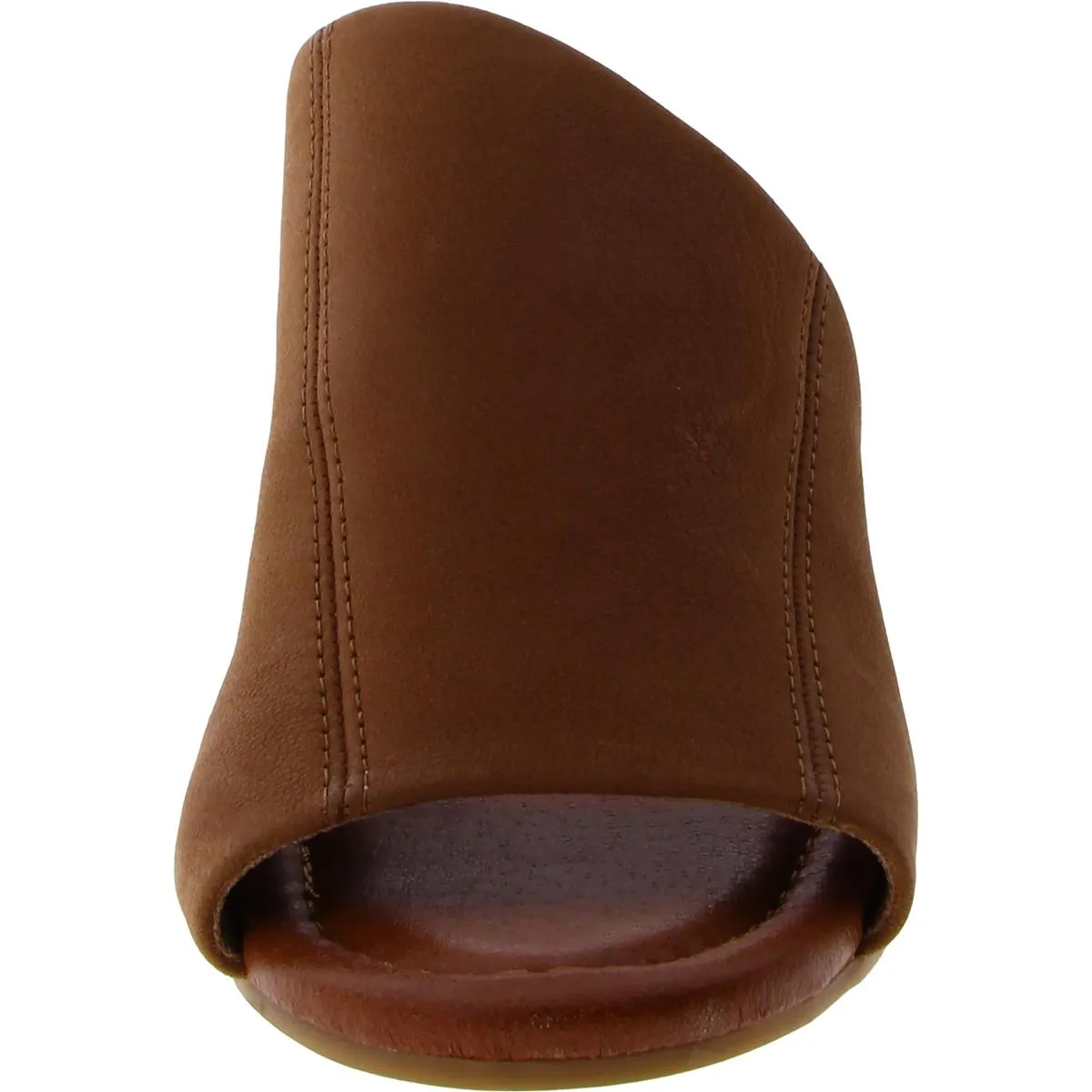 Malenka Womens Leather Slip On Wedge Sandals