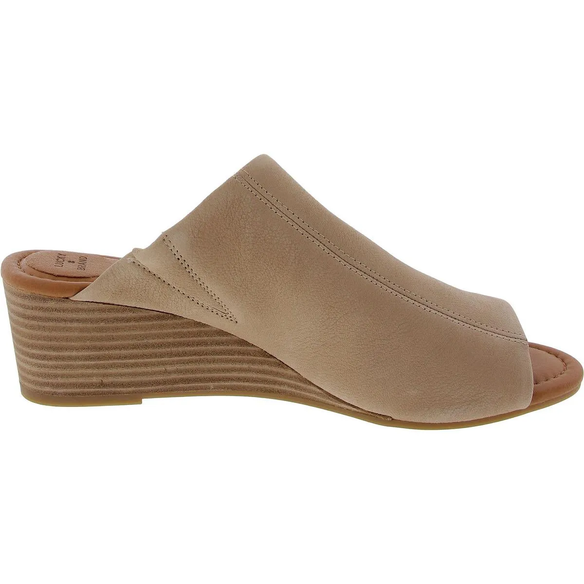 Malenka Womens Leather Slip On Wedge Sandals