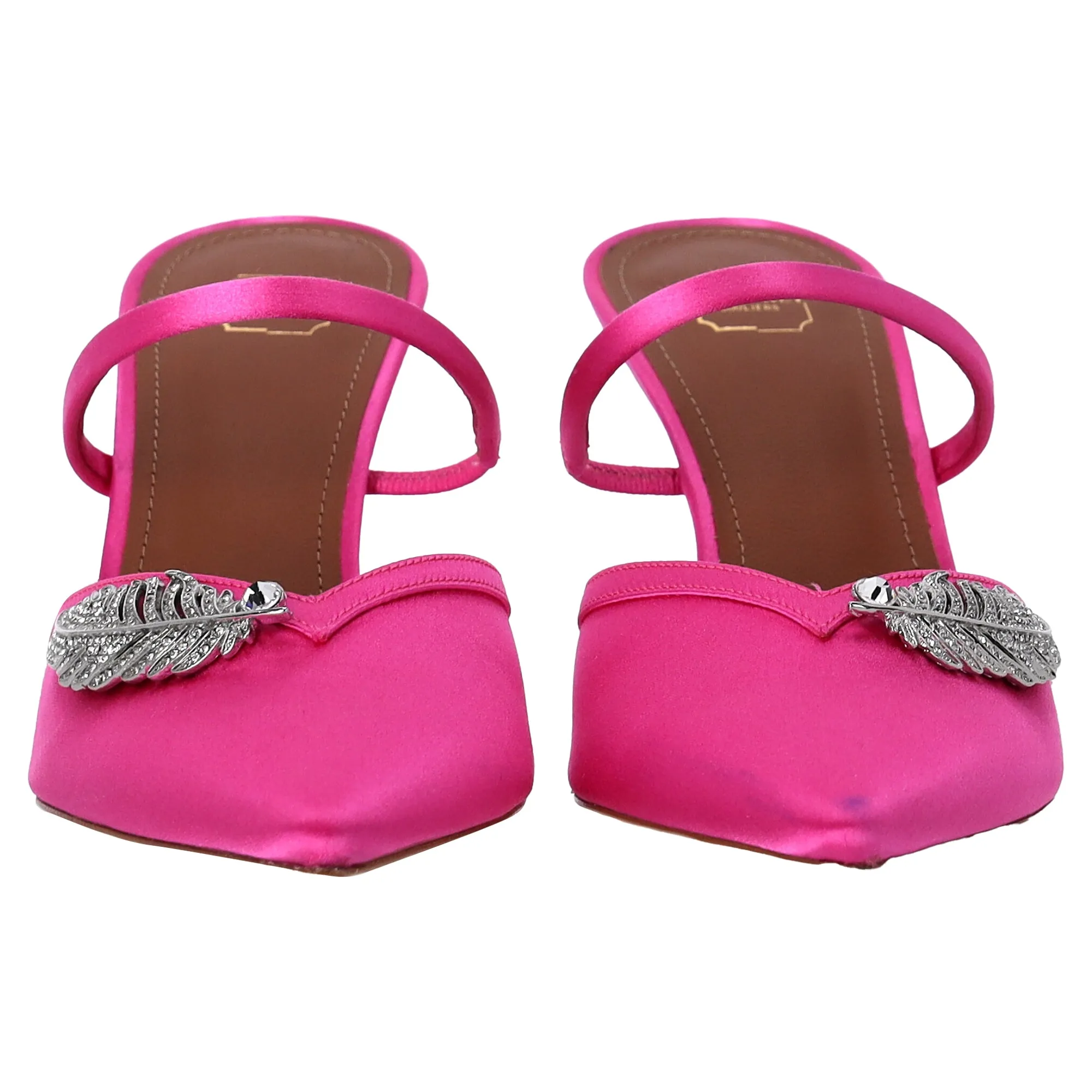 Malone Souliers Fara Embellished Slip-On Pumps in Pink Satin